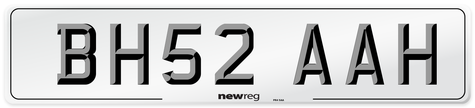 BH52 AAH Number Plate from New Reg